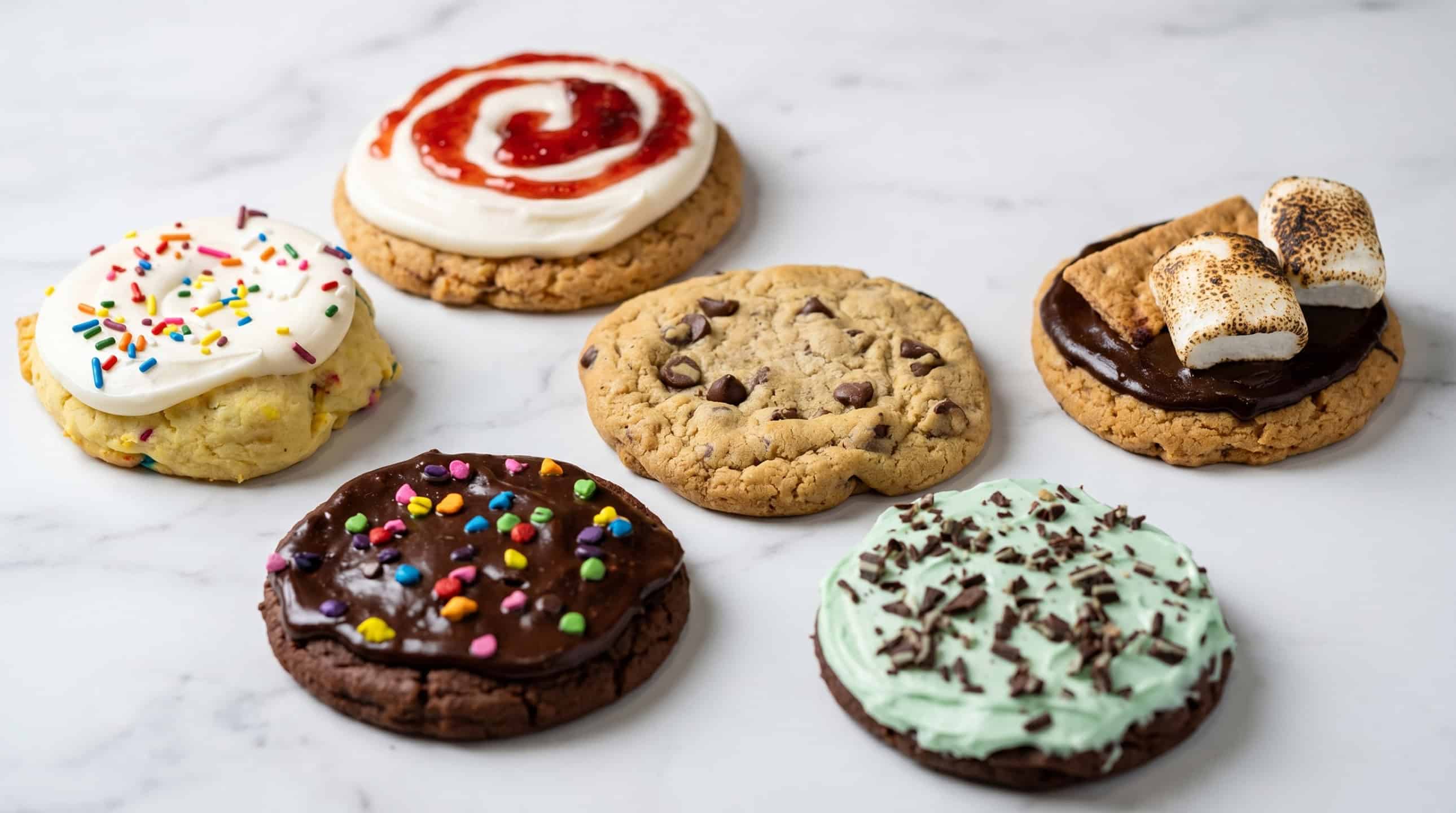 An assortment of beautifully decorated custom cookies