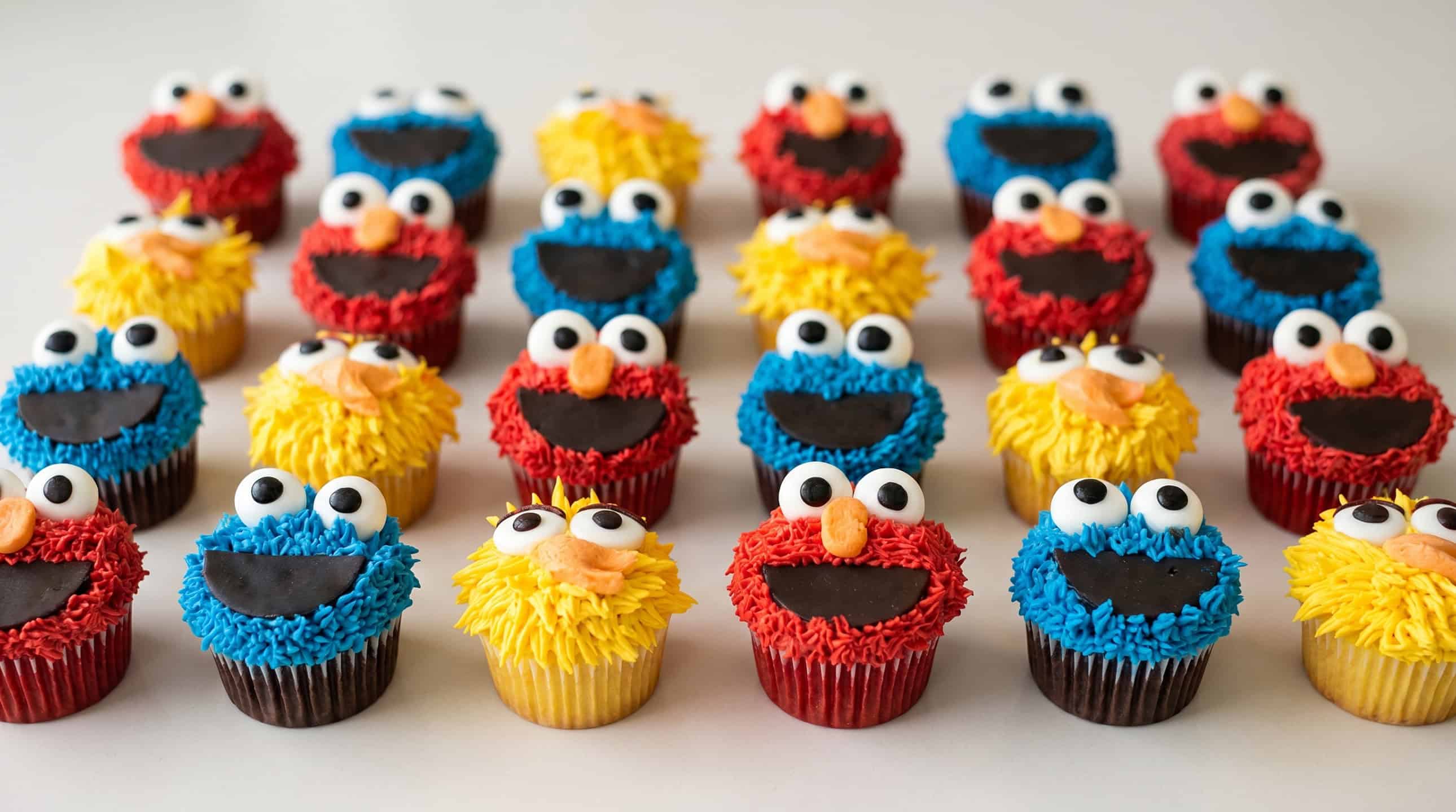 Elmo themed cupcakes for kids