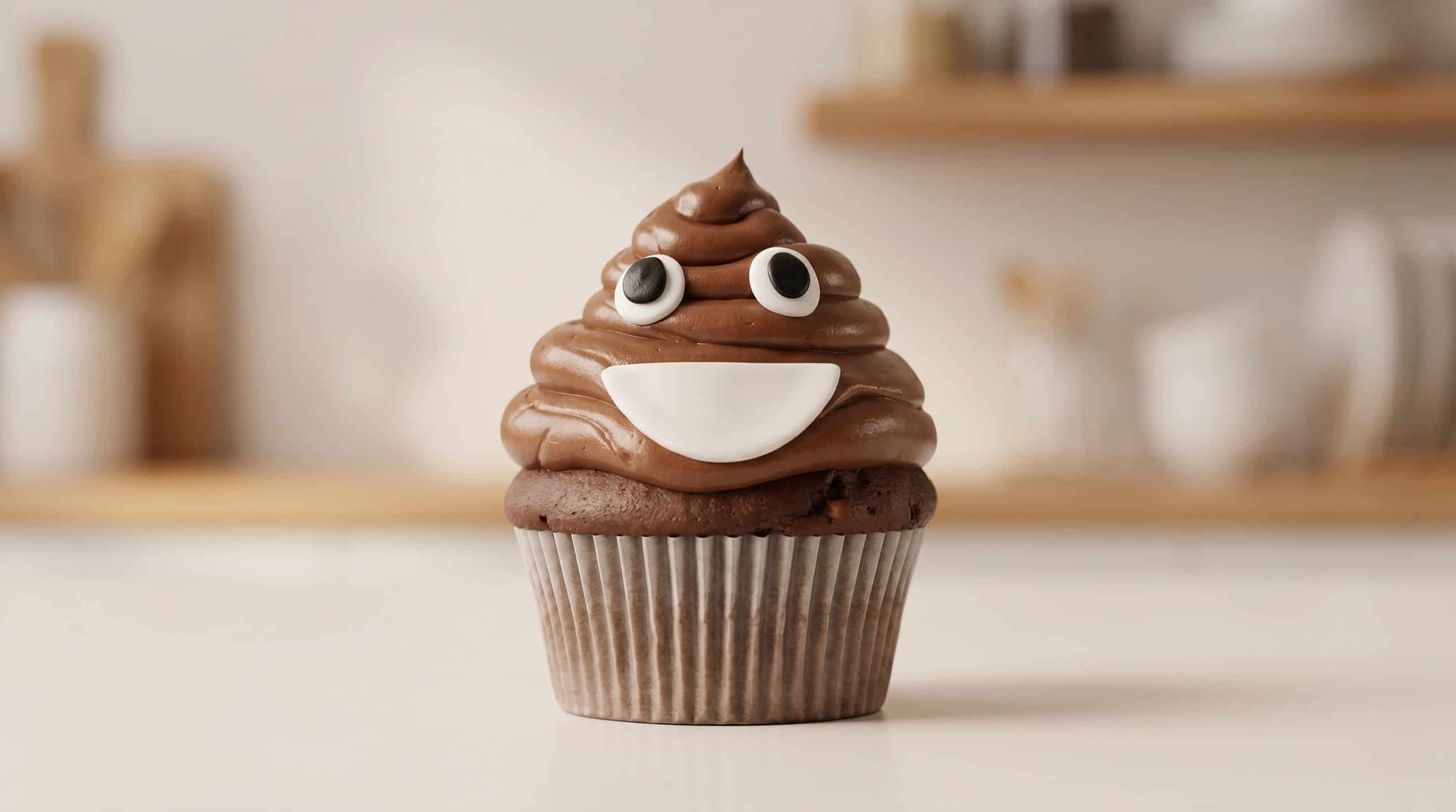 Emoji-decorated cupcake
